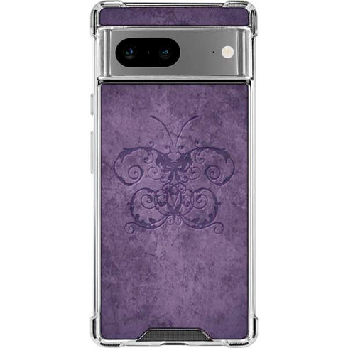 Purple Damask Butterfly by Brigid Ashwood Google Pixel 8a Clear Case